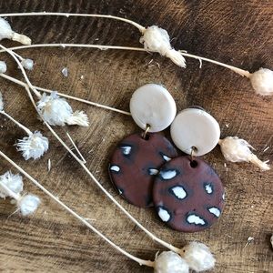 Handmade polymer clay earrings in the style Emma